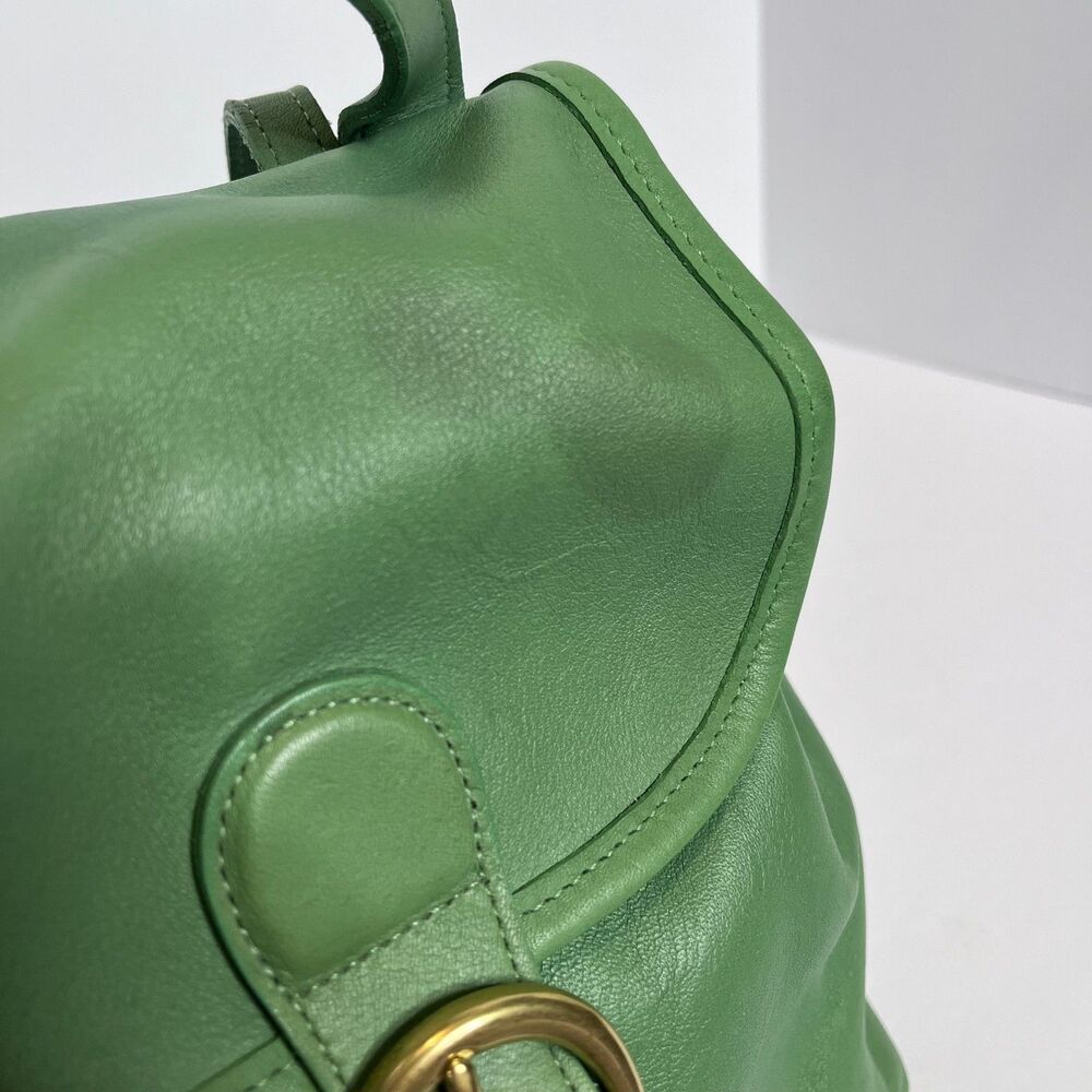 Coach Vintage Pear Green Leather Mini Bantam Backpack Brass Hardware USA - Picture 14 of 16